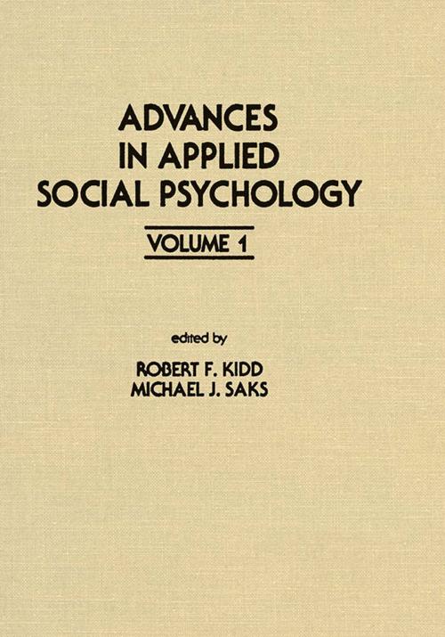 Cover of the book Advances in Applied Social Psychology by , Taylor and Francis