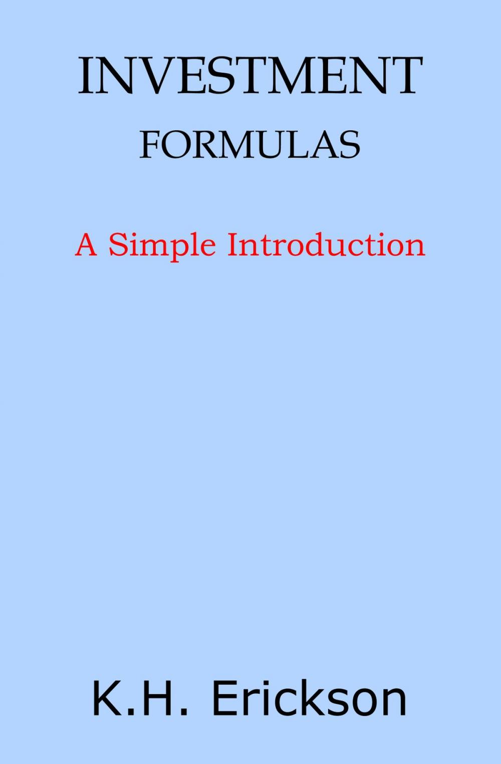 Big bigCover of Investment Formulas: A Simple Introduction