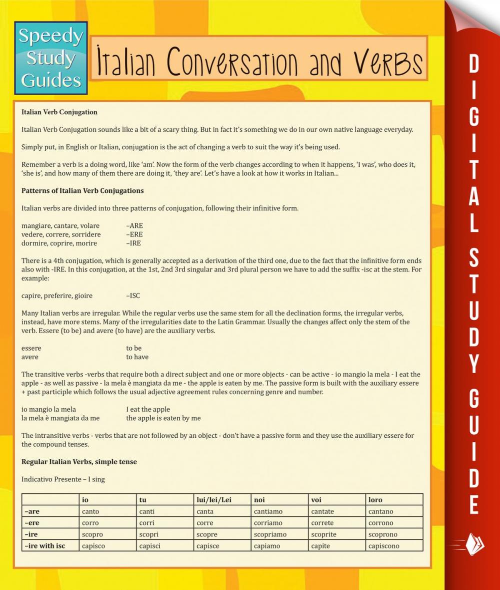 Big bigCover of Italian Conversation and Verbs (Speedy Language Study Guide)