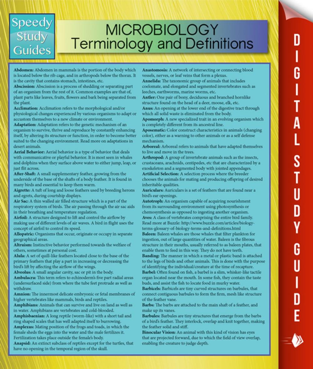 Big bigCover of Microbiology Terminology and Definitions (Speedy Study Guide)