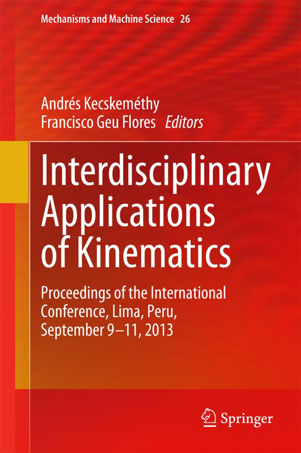 Big bigCover of Interdisciplinary Applications of Kinematics