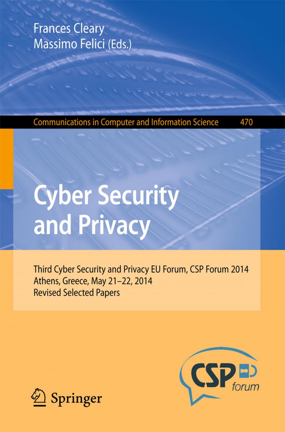 Big bigCover of Cyber Security and Privacy