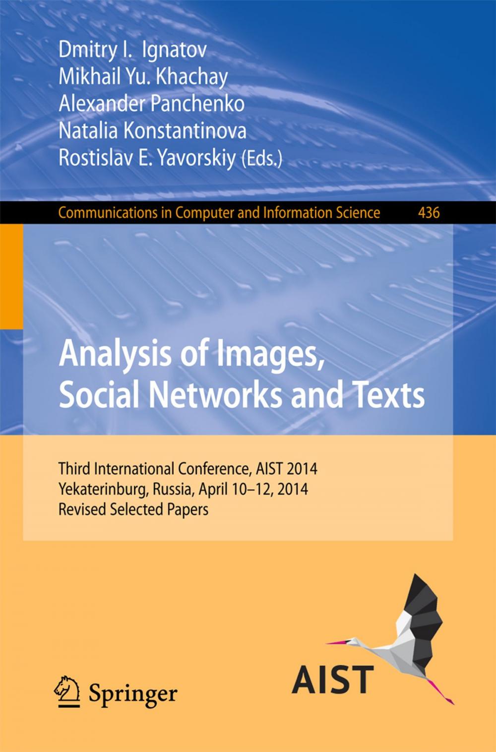Big bigCover of Analysis of Images, Social Networks and Texts