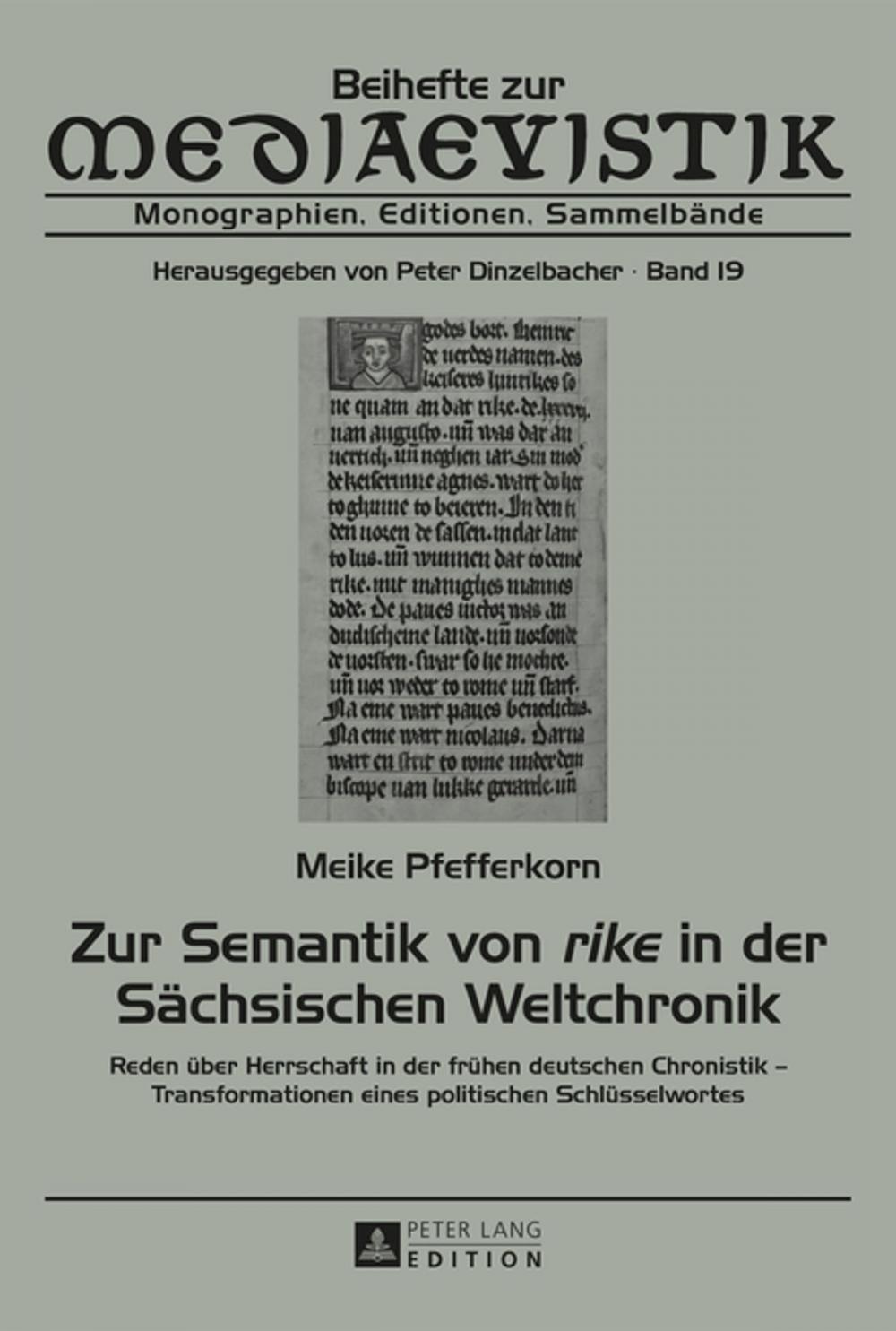 Big bigCover of Zur Semantik von «rike» in der Saechsischen Weltchronik