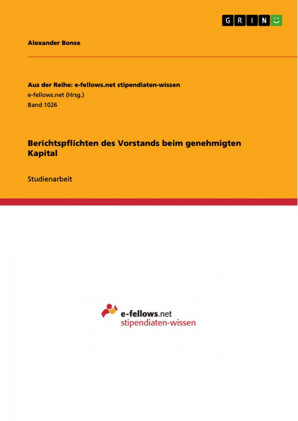 Big bigCover of Berichtspflichten des Vorstands beim genehmigten Kapital