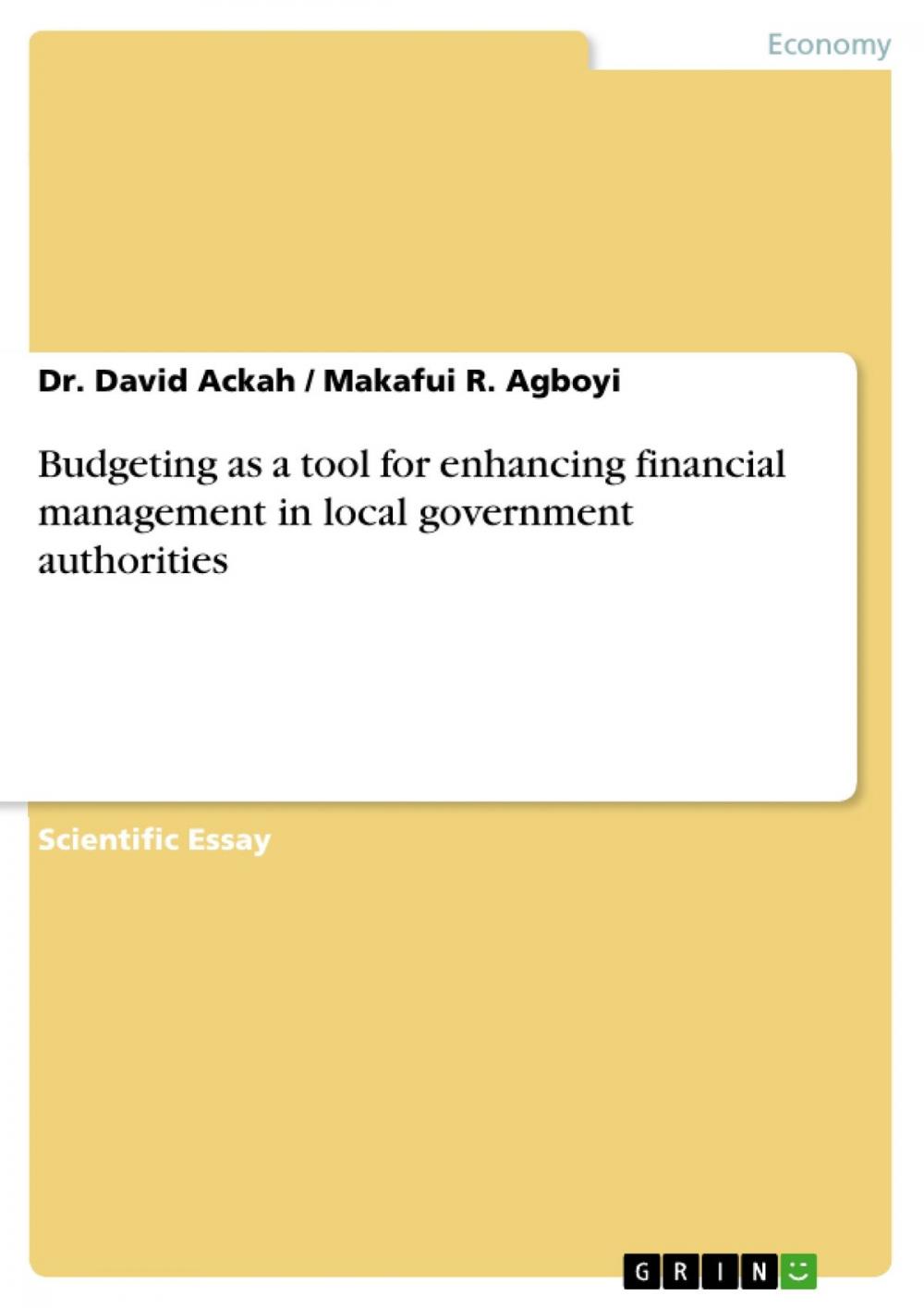 Big bigCover of Budgeting as a tool for enhancing financial management in local government authorities