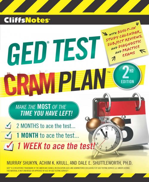 Cover of the book CliffsNotes GED Test Cram Plan Second Edition by Murray Shukyn, Dale E Shuttleworth, PhD, Achim K. Krull, HMH Books