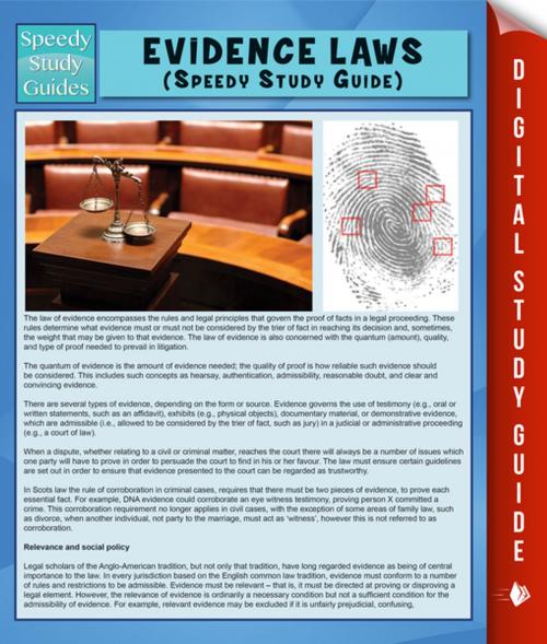 Cover of the book Evidence Laws (Speedy Study Guide) by Speedy Publishing, Speedy Publishing LLC