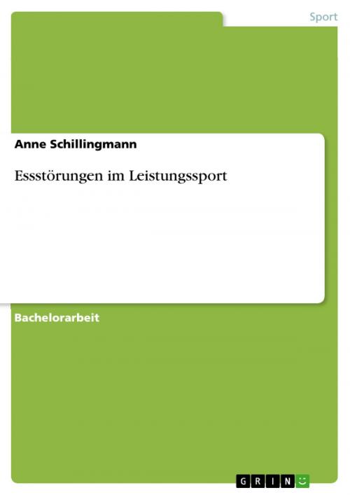 Cover of the book Essstörungen im Leistungssport by Anne Schillingmann, GRIN Verlag
