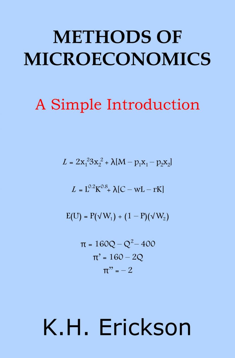 Big bigCover of Methods of Microeconomics: A Simple Introduction