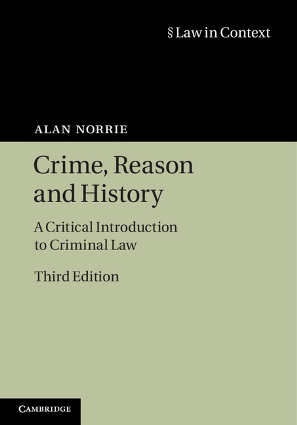 Big bigCover of Crime, Reason and History