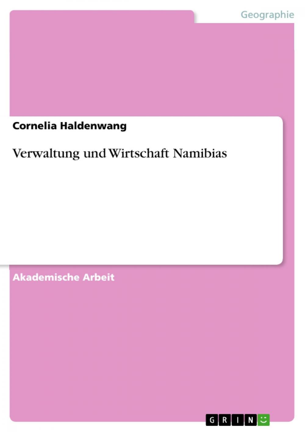 Big bigCover of Verwaltung und Wirtschaft Namibias