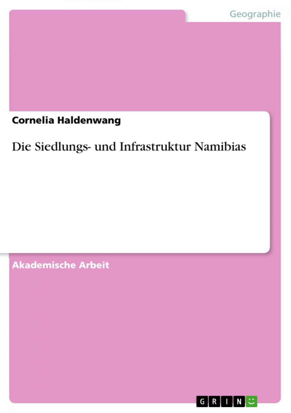 Big bigCover of Die Siedlungs- und Infrastruktur Namibias