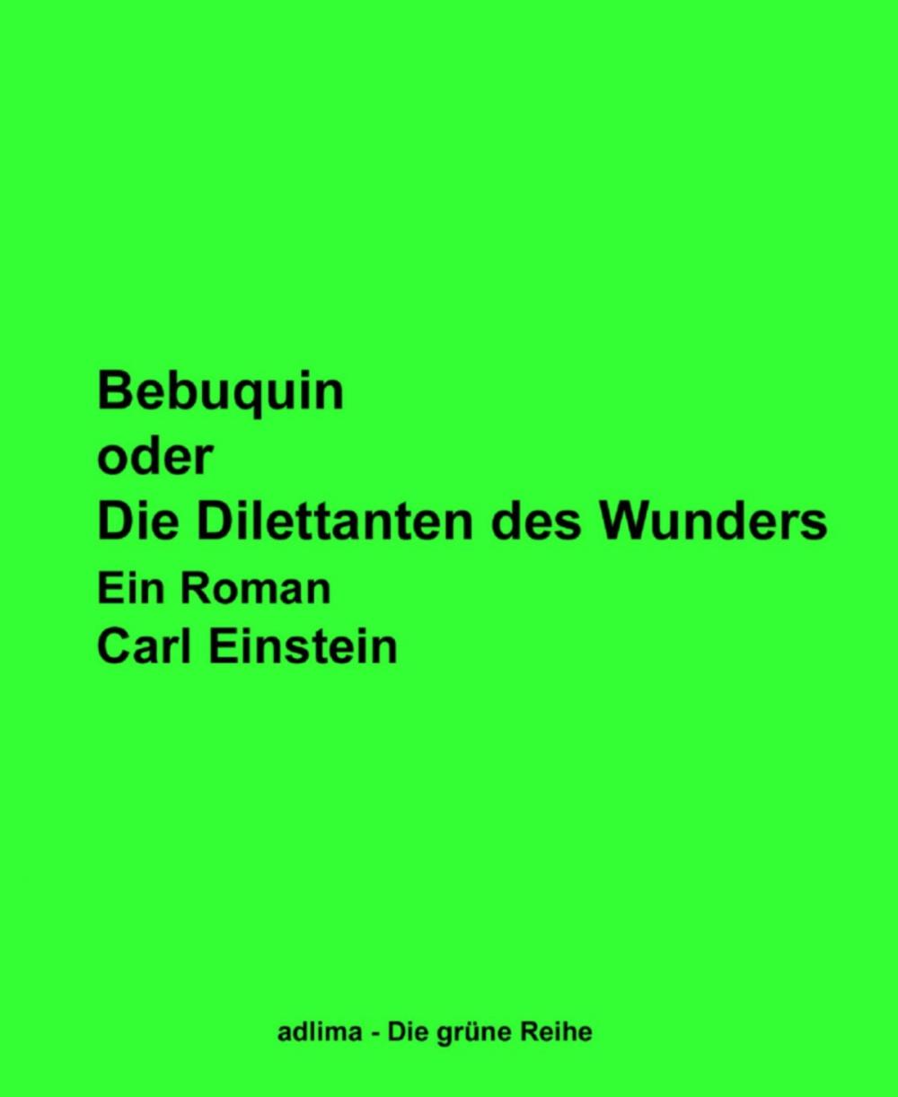 Big bigCover of Bebuquin oder die Dilettanten des Wunders