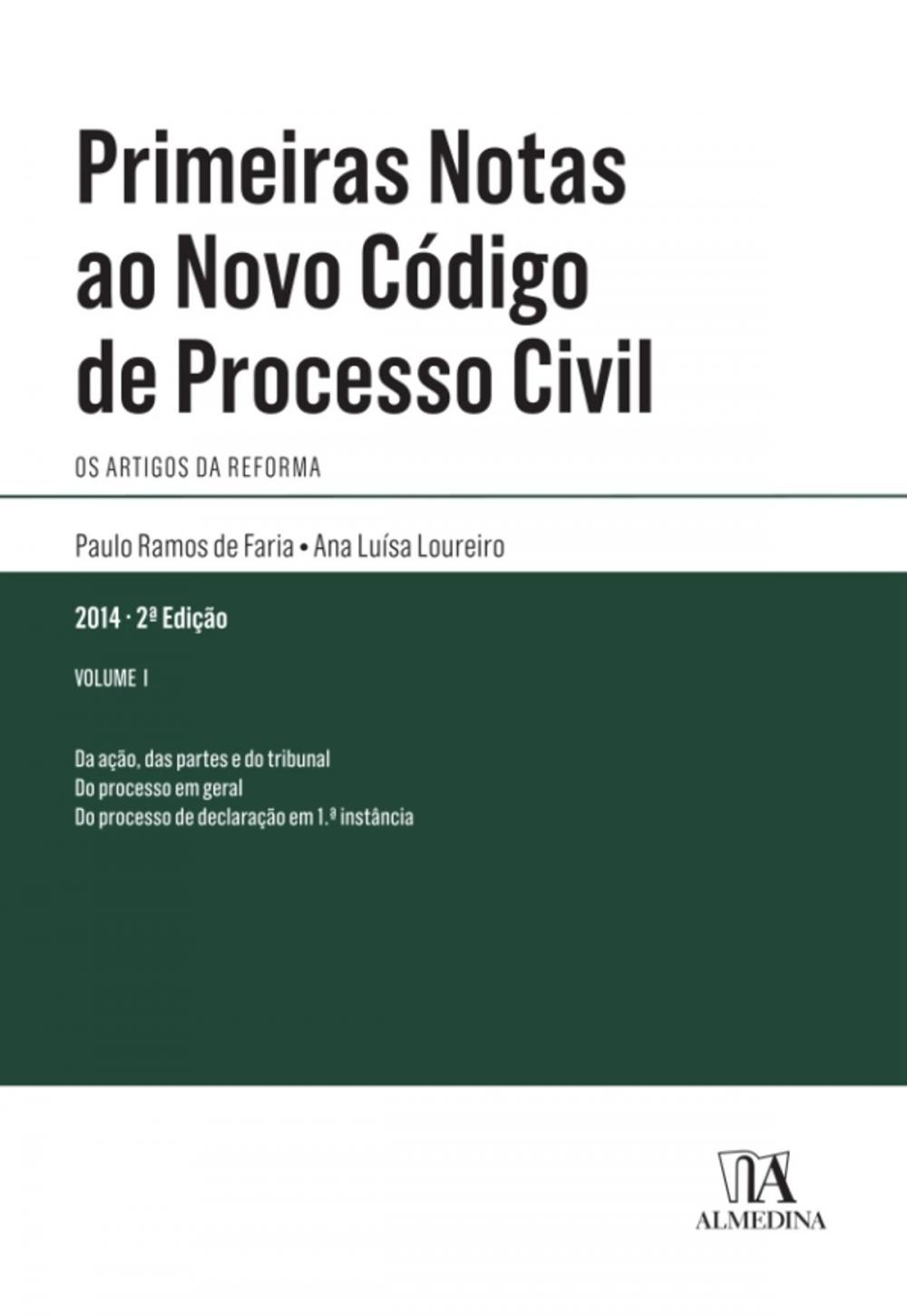 Big bigCover of Primeiras Notas ao Novo Código de Processo Civil - Vol. I - 2ª Edição