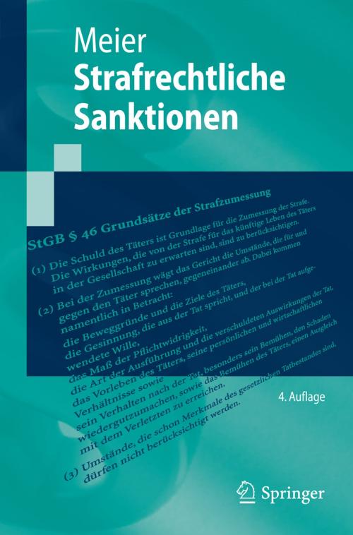 Cover of the book Strafrechtliche Sanktionen by Bernd-Dieter Meier, Springer Berlin Heidelberg