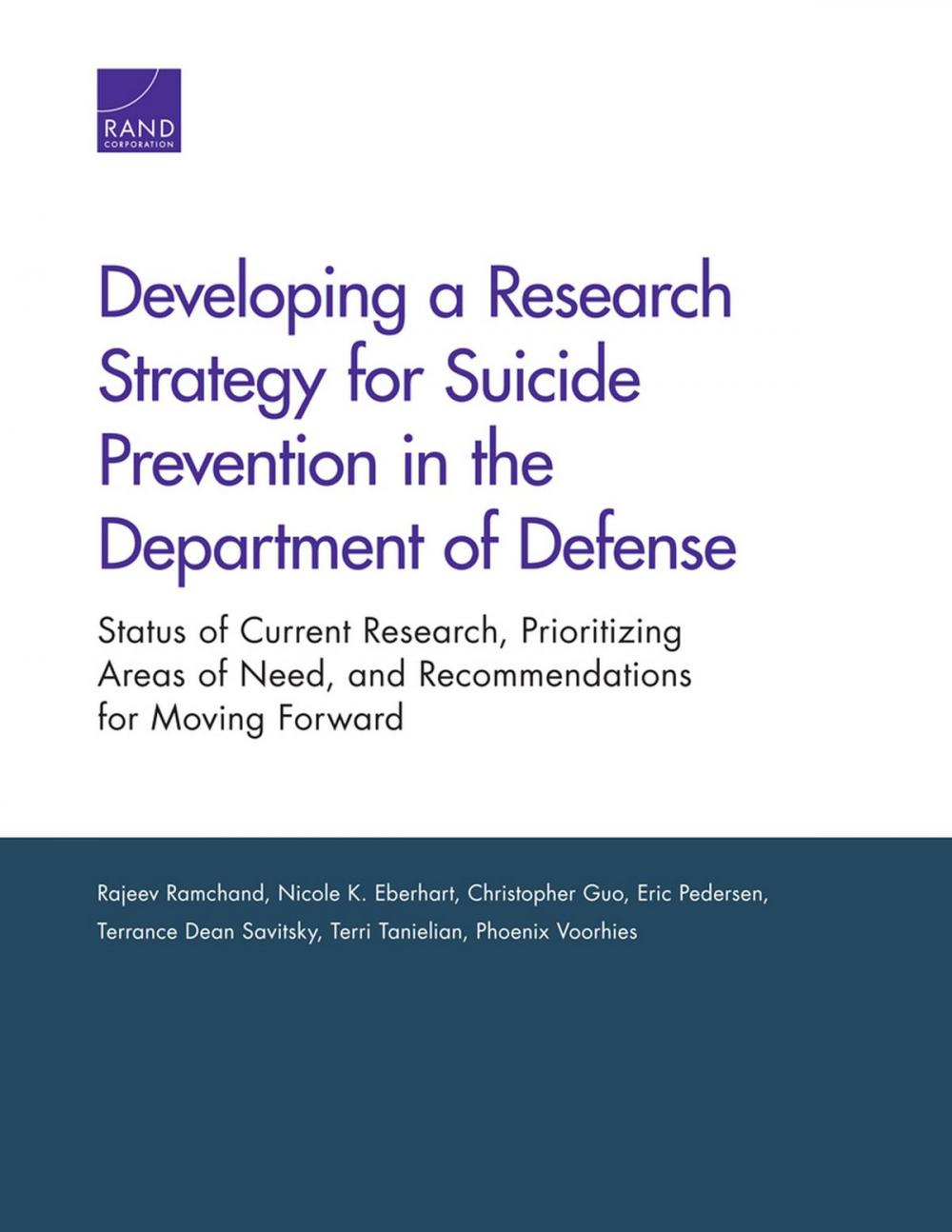 Big bigCover of Developing a Research Strategy for Suicide Prevention in the Department of Defense