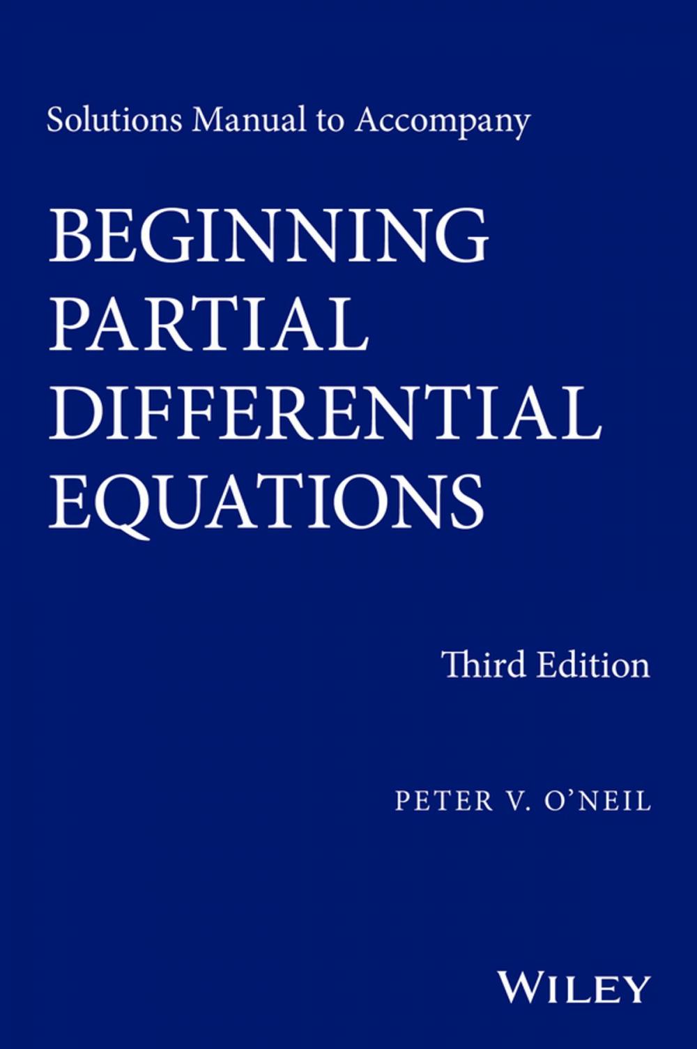 Big bigCover of Solutions Manual to Accompany Beginning Partial Differential Equations