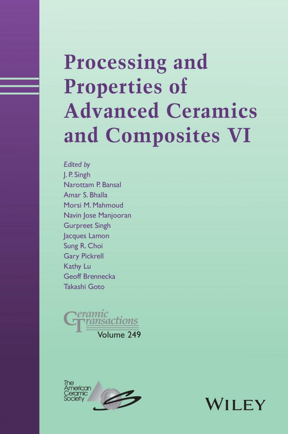 Big bigCover of Processing and Properties of Advanced Ceramics and Composites VI