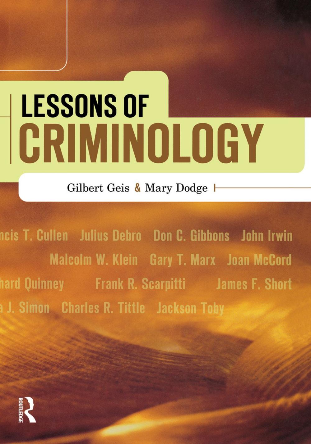 Big bigCover of Lessons of Criminology