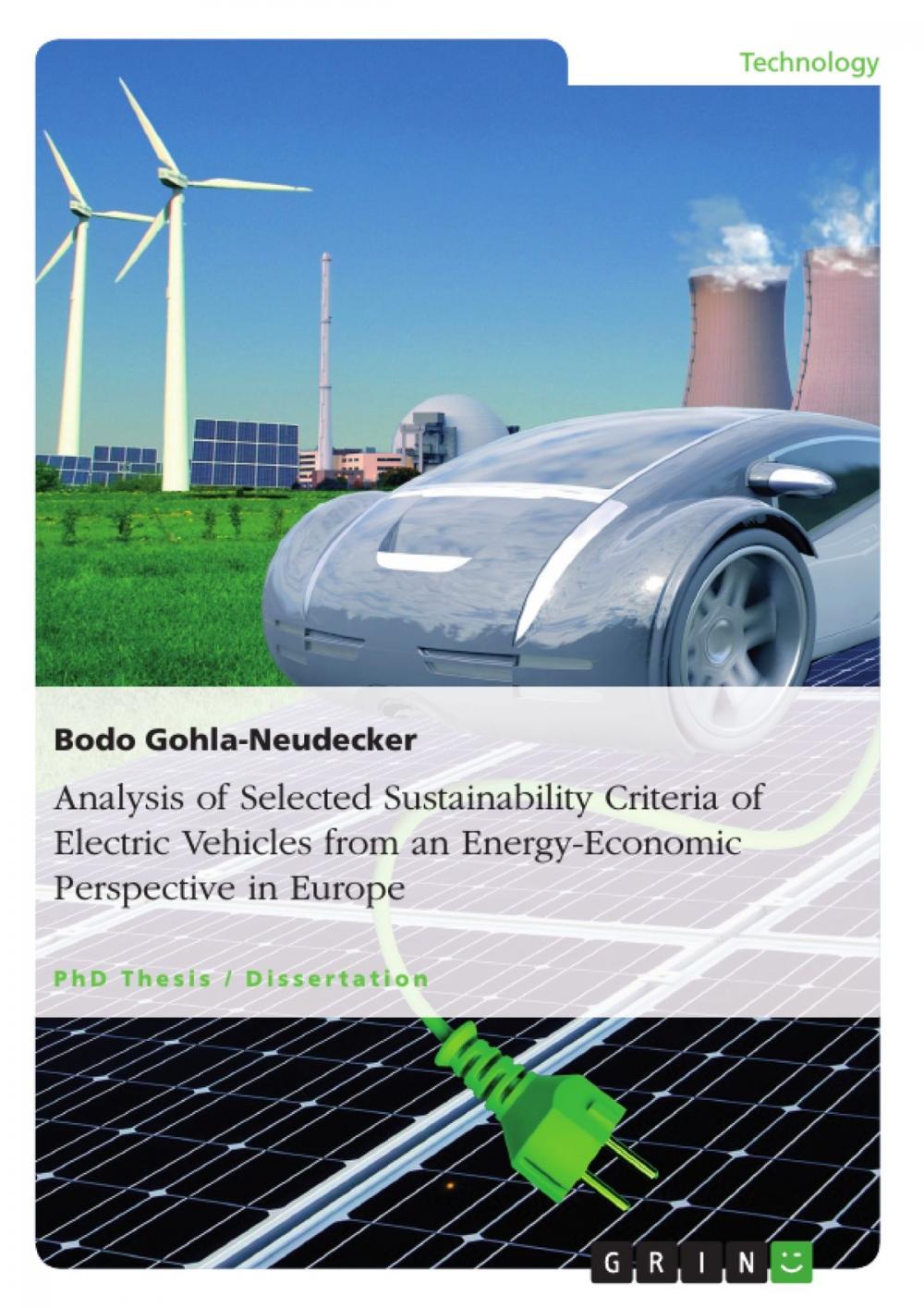 Big bigCover of Analysis of Selected Sustainability Criteria of Electric Vehicles from an Energy-Economic Perspective in Europe