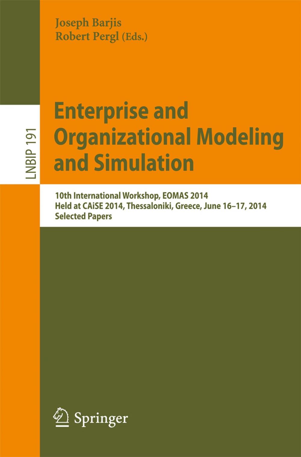 Big bigCover of Enterprise and Organizational Modeling and Simulation