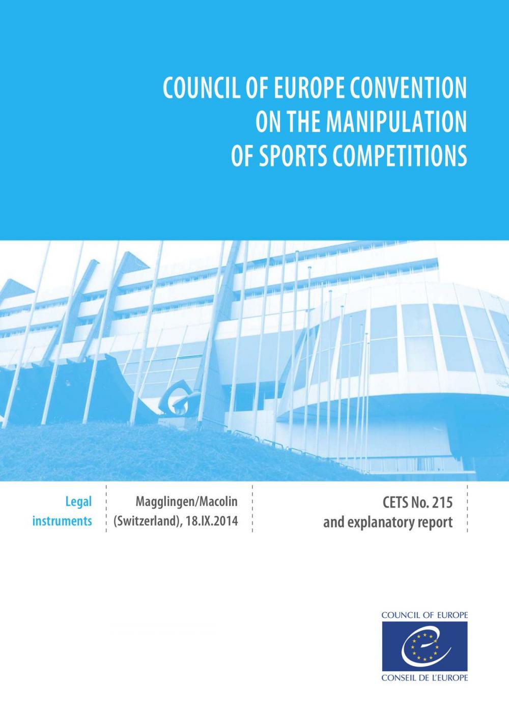 Big bigCover of Council of Europe Convention on the manipulation of sports competitions