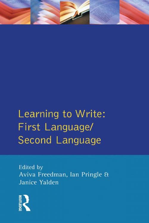 Cover of the book Learning to Write by Aviva Freedman, Ian Pringle, Janice Yalden, Taylor and Francis