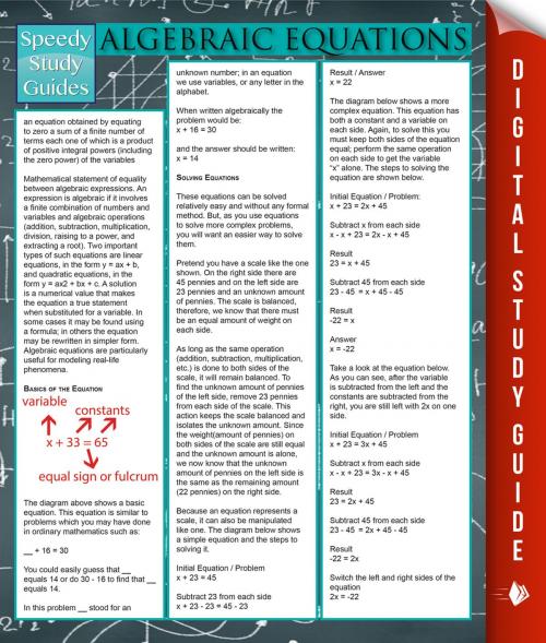 Cover of the book Algebraic Equations by Speedy Publishing, Speedy Publishing LLC