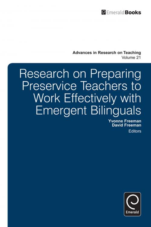 Cover of the book Research on Preparing Preservice Teachers to Work Effectively with Emergent Bilinguals by , Emerald Group Publishing Limited