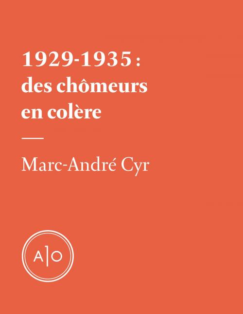 Cover of the book 1929-1935: des chômeurs en colère by Marc-André Cyr, Atelier 10