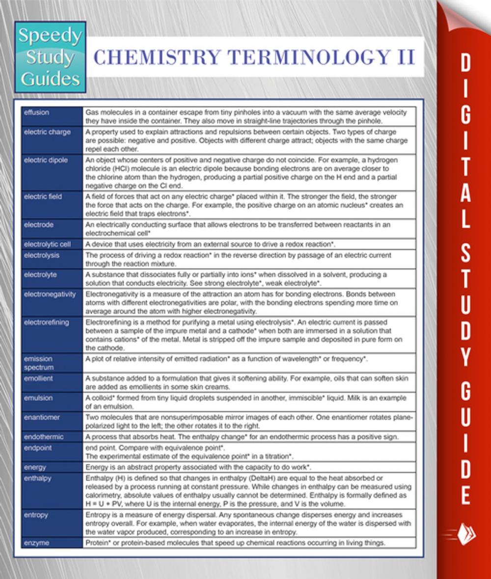 Big bigCover of Chemistry Terminology II (Speedy Study Guides)