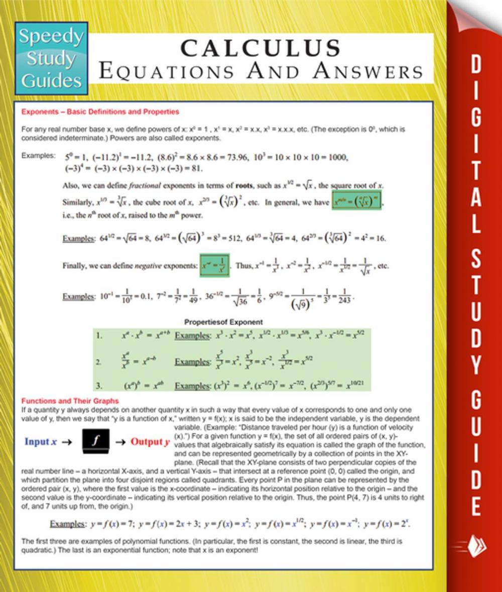 Big bigCover of Calculus Equations And Answers (Speedy Study Guides)