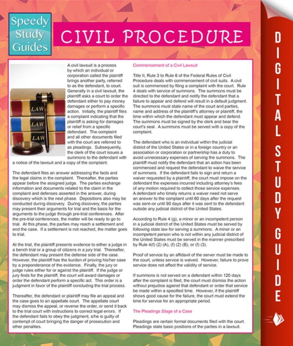 Big bigCover of Civil Procedure (Speedy Study Guides)