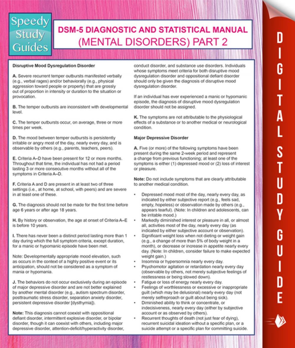 Big bigCover of DSM-5 Diagnostic and Statistical Manual (Mental Disorders) Part 2