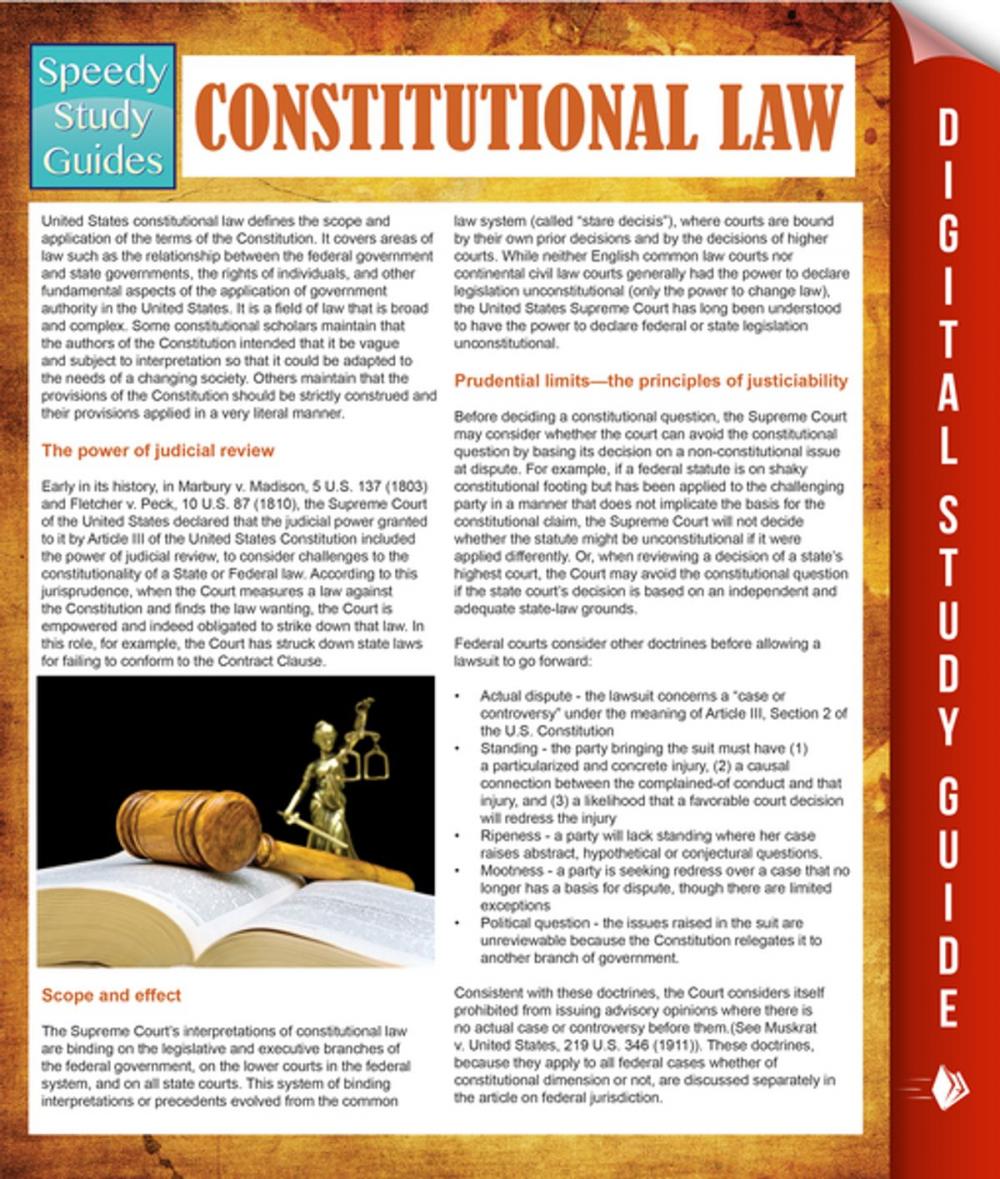 Big bigCover of Constitutional Law (Speedy Study Guides)