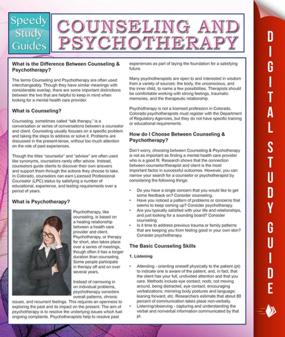 Big bigCover of Counseling And Psychotherapy (Speedy Study Guides)