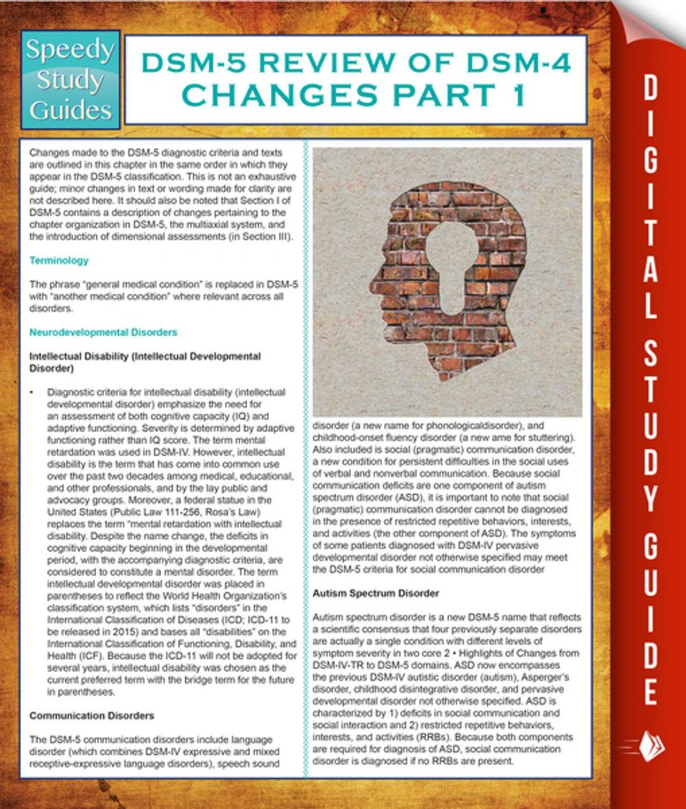 Big bigCover of DSM-5 Review of DSM-4 Changes Part I (Speedy Study Guides)