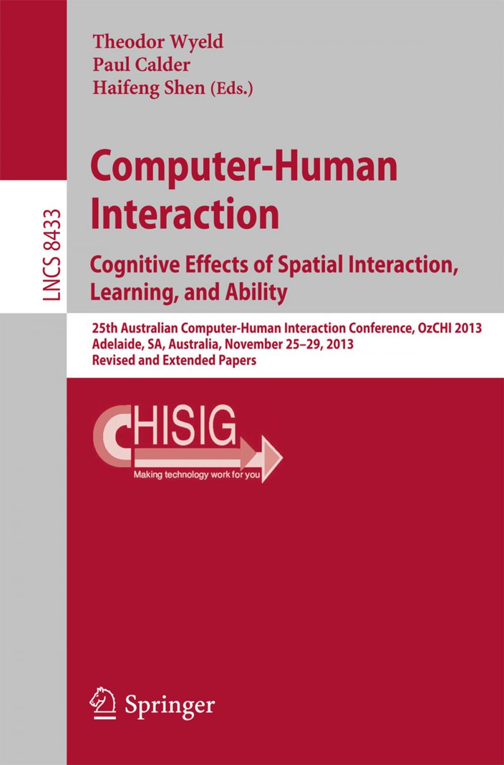 Big bigCover of Computer-Human Interaction. Cognitive Effects of Spatial Interaction, Learning, and Ability