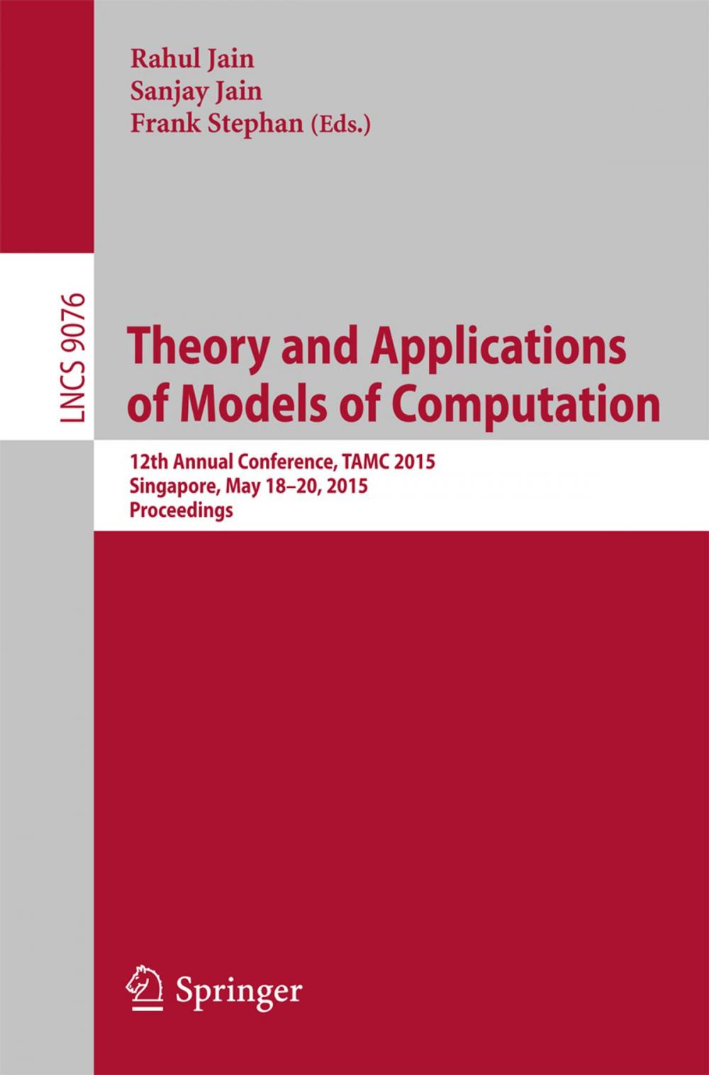 Big bigCover of Theory and Applications of Models of Computation