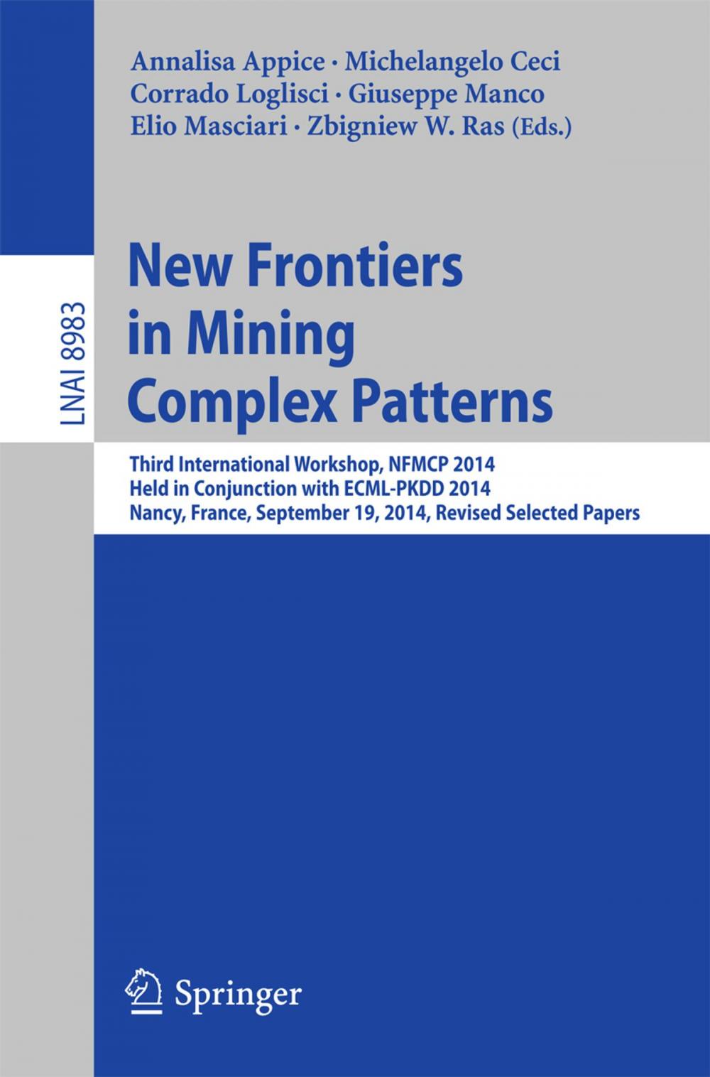 Big bigCover of New Frontiers in Mining Complex Patterns