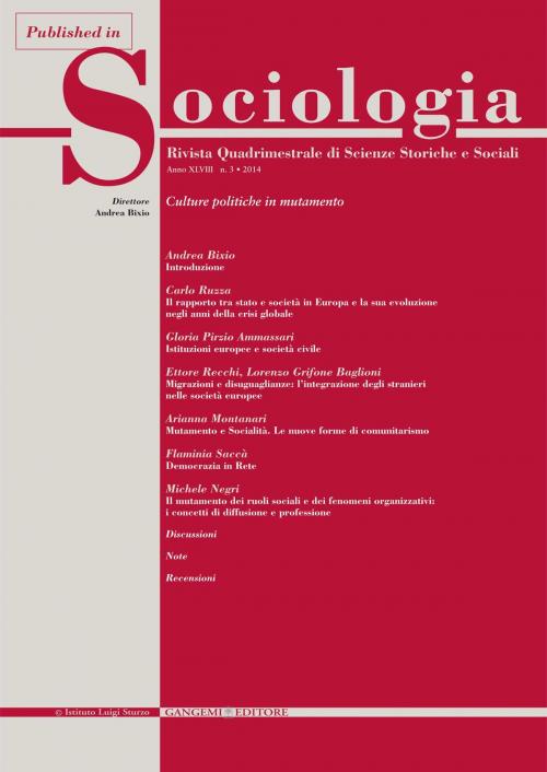 Cover of the book Il rapporto tra stato e società in Europa e la sua evoluzione negli anni della crisi globale by Carlo Ruzza, Gangemi Editore