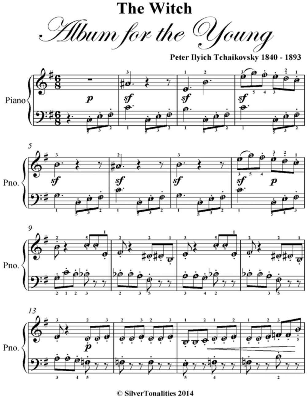 Big bigCover of Witch Album for the Young Opus 39 Number 20 Easy Piano Sheet Music Pdf