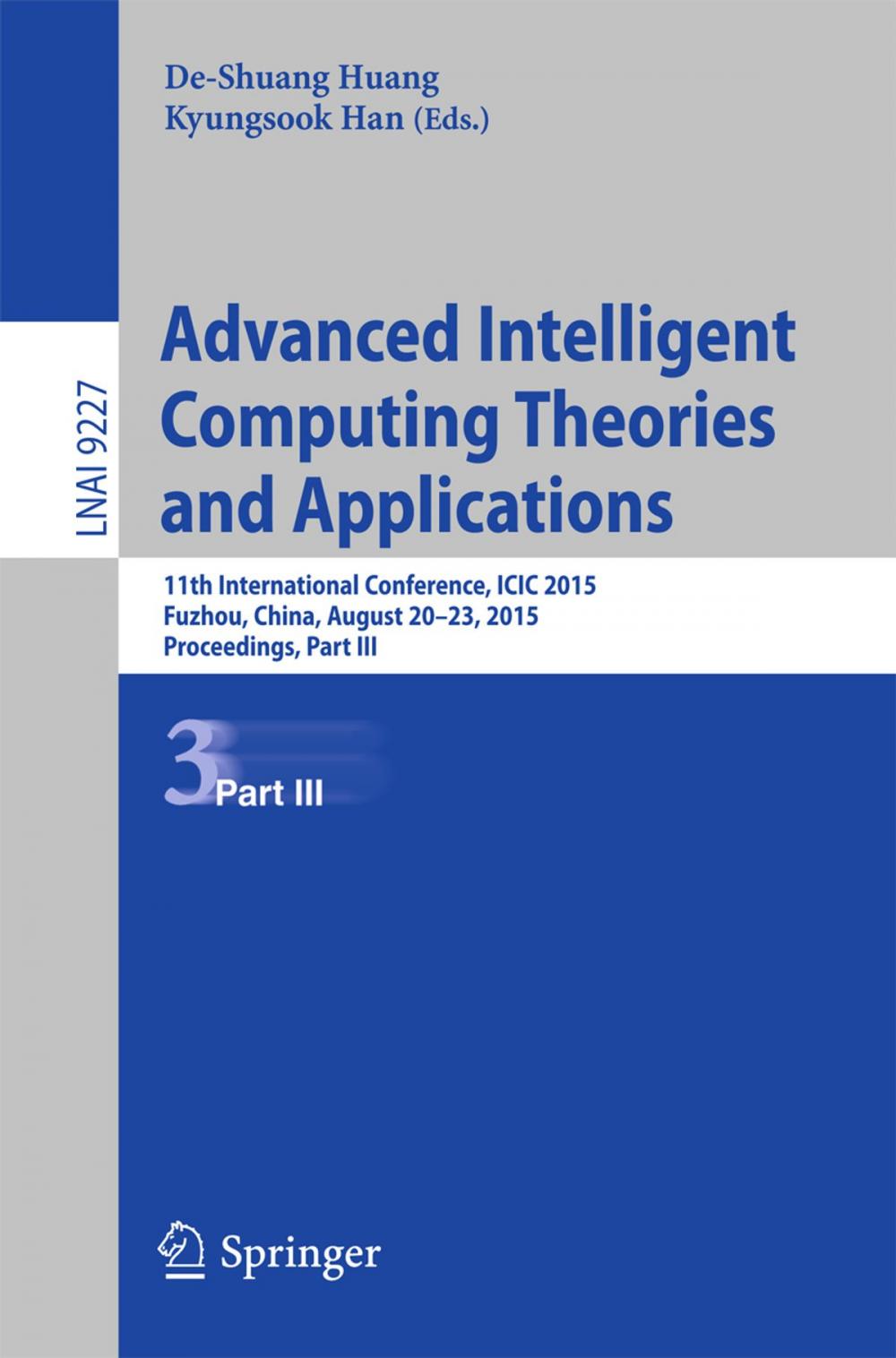 Big bigCover of Advanced Intelligent Computing Theories and Applications