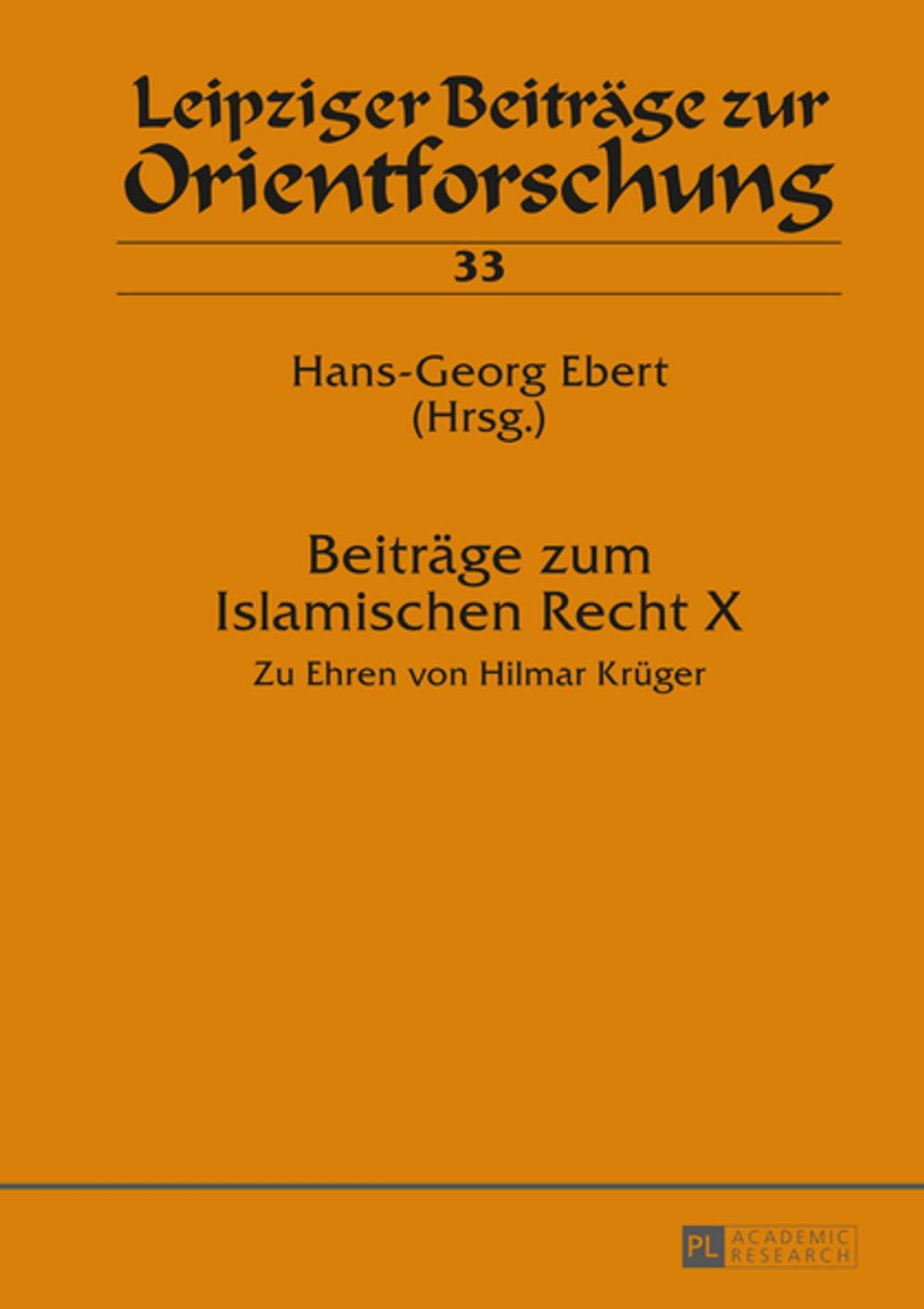 Big bigCover of Beitraege zum Islamischen Recht X