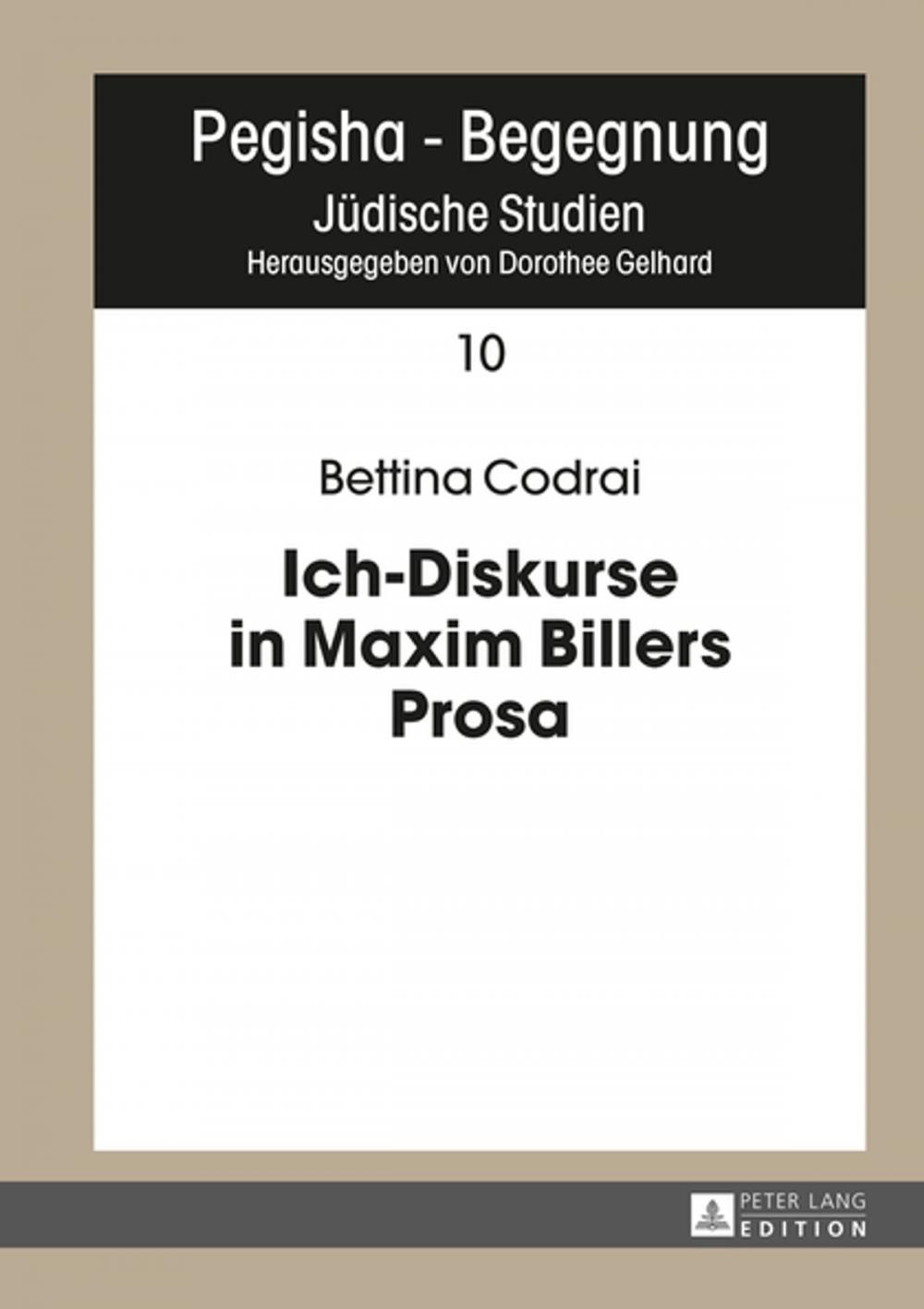 Big bigCover of Ich-Diskurse in Maxim Billers Prosa