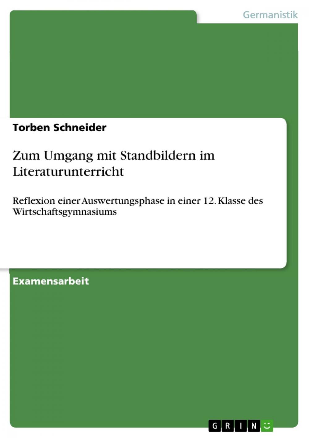 Big bigCover of Zum Umgang mit Standbildern im Literaturunterricht