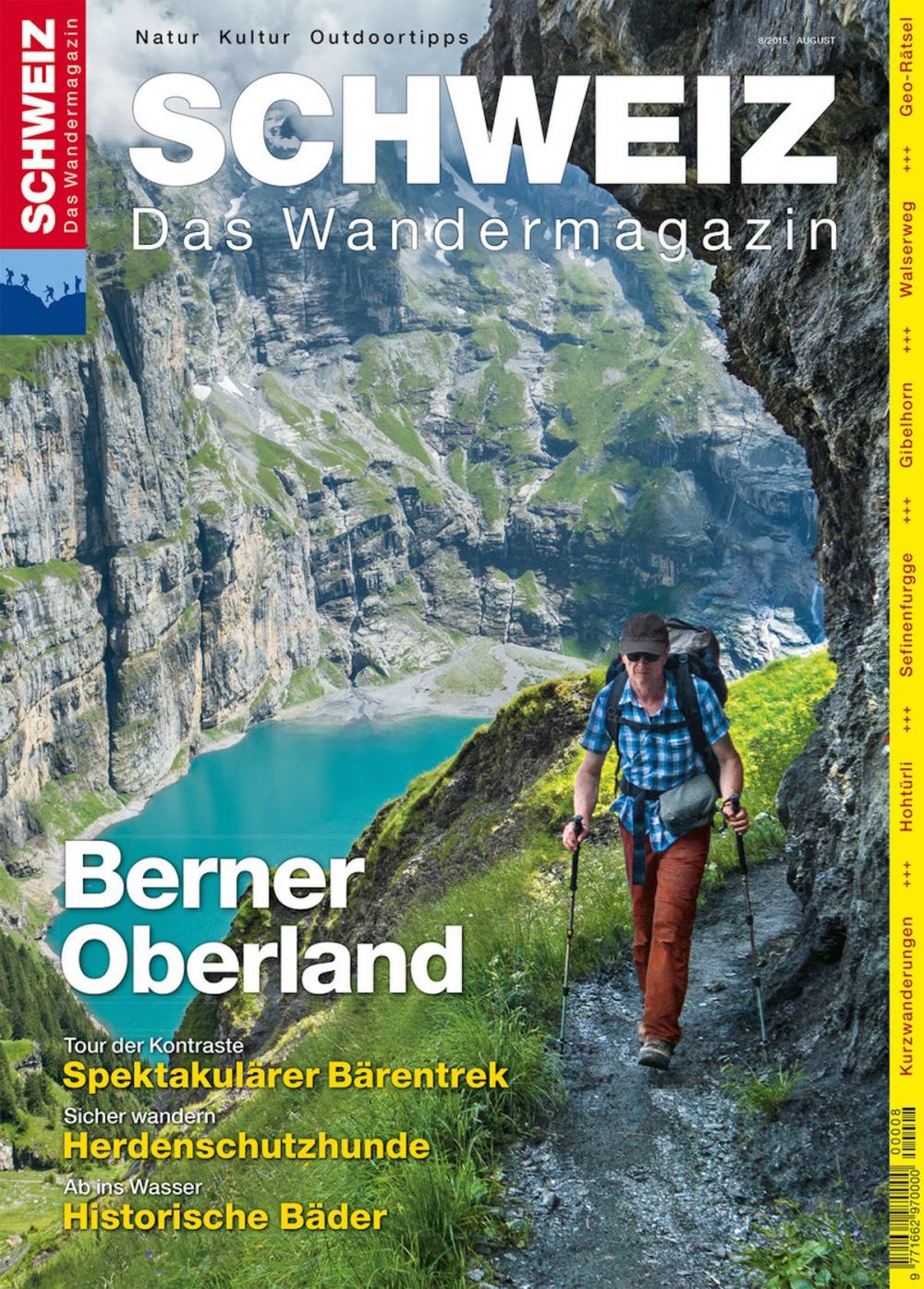 Big bigCover of Berner Oberland - Wandermagazin SCHWEIZ 8/2015