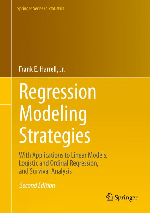 Cover of the book Regression Modeling Strategies by Frank E. Harrell, Jr., Springer International Publishing