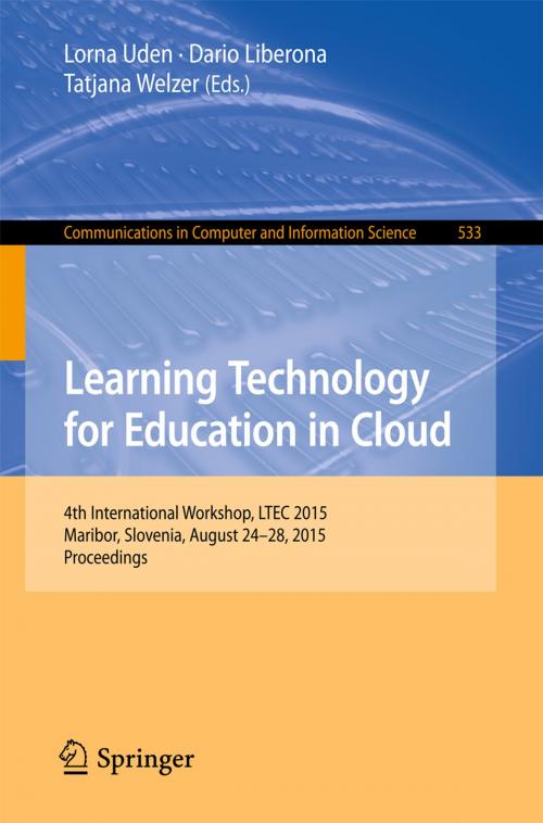 Cover of the book Learning Technology for Education in Cloud by , Springer International Publishing